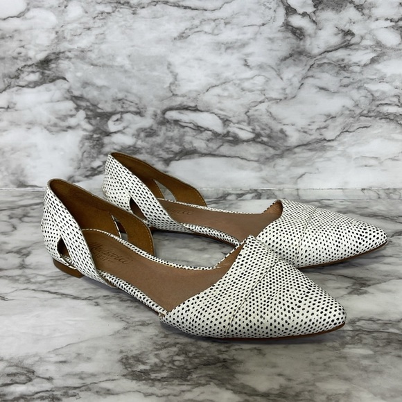 Madewell Womens Sz7. Black White Gray Cut Out Pointy Toe Flats Almost new - Picture 13 of 13